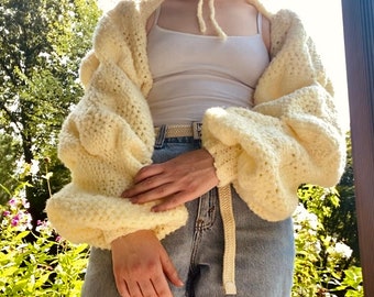 Crochet Tiered Puff Shrug - PATTERN