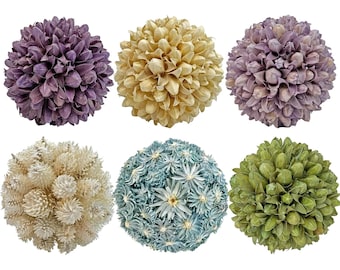 Preserved Topiary Balls - Set of 6 - Decorative Bowl Filler Orbs