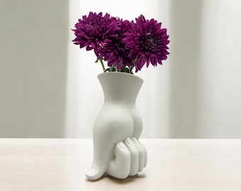 Handmade Porcelain Hand Vase: Unique White Home Decor, 9 inch