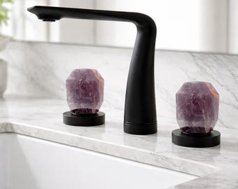 Brass Faucet with Purple Amethyst Handles