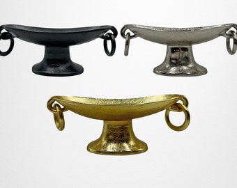 Modern Aluminum Pedestal Bowl: Gold Patina Home Decor