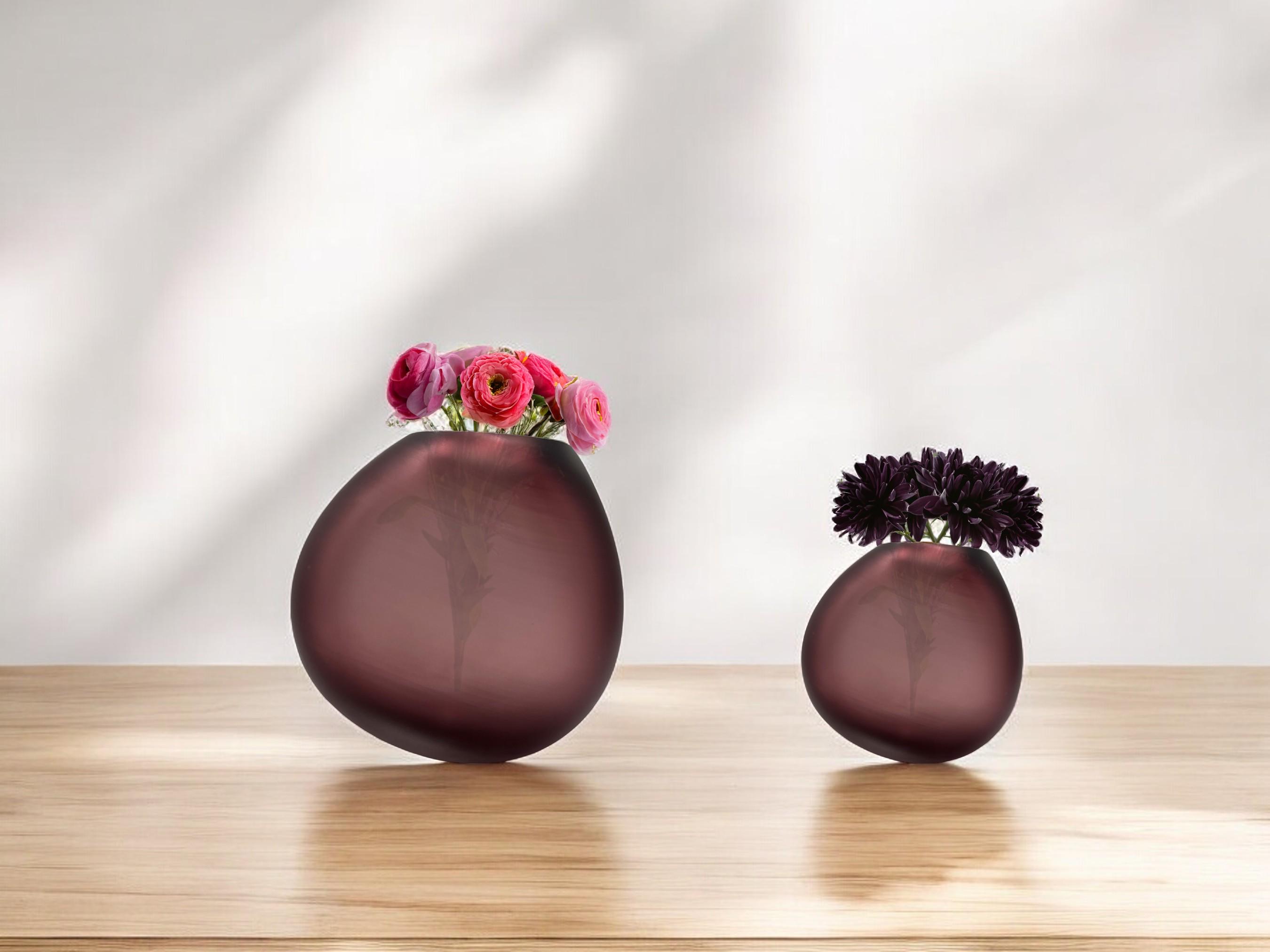 Unique Handmade Handblown Glass  Vase for Flowers in Purple , Home Decor, Gift for Her, Housewarming Gift
