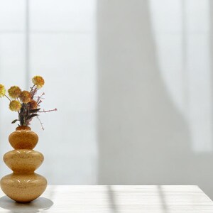 Unique Handmade 11 inch Handblown Glass Bubble Design Cylinder Vase for Flowers in Brown , Home Decor, Gift for Her, Housewarming Gift