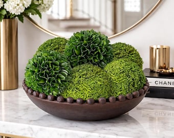 Preserved Topiary Balls Set: 4-Inch Vase Filler, Centerpiece Accent