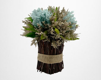 Preserved Hydrangea Topiary: 10" Decorative Floral Arrangement