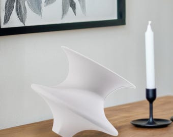 Handmade White Porcelain Vase: Abstract Ceramic Home Decor