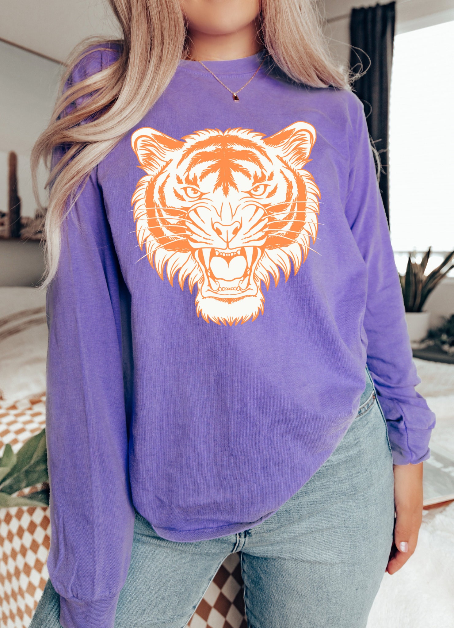 Purple tiger cheap shirt