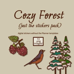Cozy Forest Sticker Clipart Pack