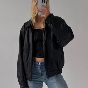 Women Handmade Oversize Bomber Lambskin Soft Real Leather Jacket | Women Casual Wear Oversize Genuine ladies Leather Jacket, ladies leather