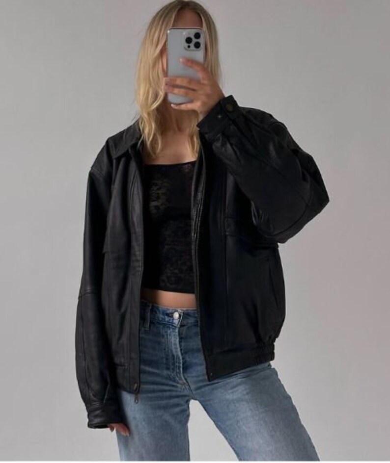 Women Handmade Oversize Bomber Lambskin Soft Real Leather Jacket | Women Casual Wear Oversize Genuine ladies Leather Jacket, ladies leather