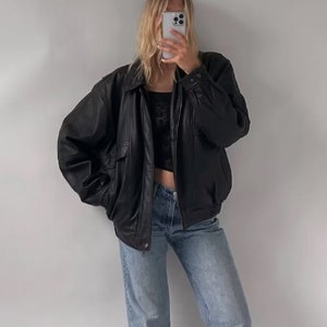 Blouson en cuir noir carré pour femme, pardessus en peau de mouton, fermeture éclair YKK, blouson aviateur pour femme, peau douce naturelle, cadeau pour fille
