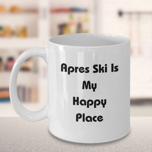 Apres ski coffee mug, hot toddy mug, gift for skier, winter skiing gift for men or women, Downhill skier mug