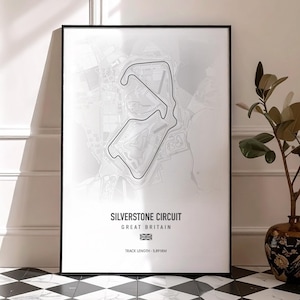 Silverstone F1 Track Poster, F1 Poster, Silverstone Circuit Blueprint Wall Art, Formula 1 Racing Gift, F1 Wall Decor, Printable Wall Art