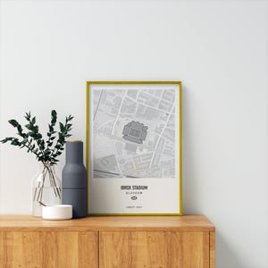 Ibrox Stadium Rangers F.C. Print – Football Club Sports Poster, Scottish Glasgow Map Wall Art, Football Gift Decor, Minimalist Soccer Print