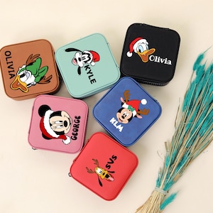 Mickey & Friends Stitch Winnie The Pooh Accessory Box, Disney Princess Birthday Girl, Custom Leather Jewelry Box, Personalized Jewelry Case
