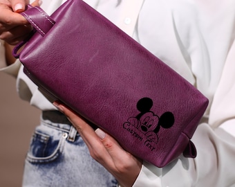 Disney Leather Dopp Kit, Mickey and Minnie Leather Toiletry Bag