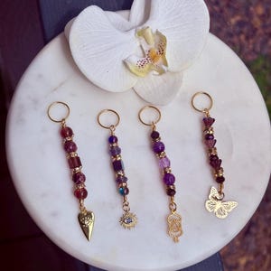 Amethyst Loc Jewelry – Gold Spiritual Charms for Crown Chakra Energy