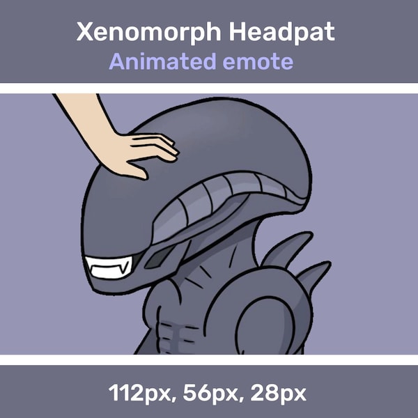 Xenomorph animated headpat emote, DBD xeno emote, head rub - Twitch, Discord, Dead by daylight emote