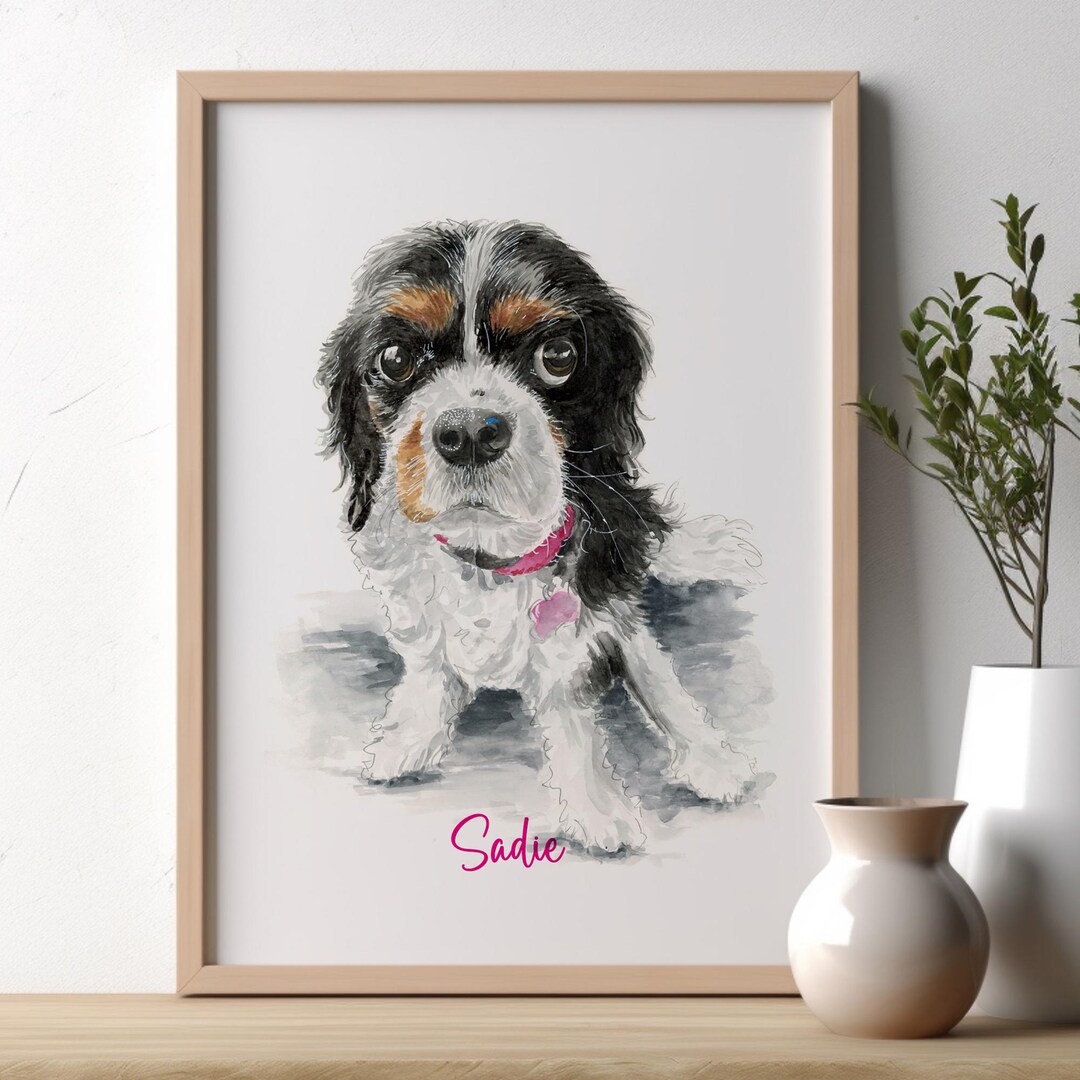 Custom Watercolor Portrait Using Pet Photo, Personalized Dog Portrait ...