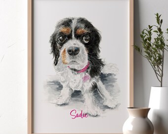 Custom Watercolor Portrait Using Pet Photo, Personalized Dog Portrait, Cat Portrait, Custom Dog Portrait, Custom Pet Memorial Art, Multiple