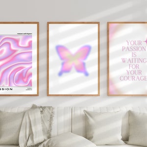 Aura Poster, Psychedelic Print, Retro Gradient Poster, 70s Poster, Nostalgia Prints, Positive Affirmation Posters, Aesthetic Prints Set