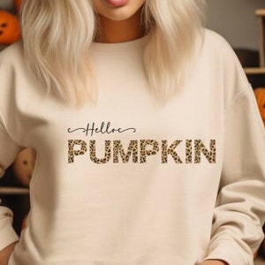 Hello Pumpkin Crewneck Sweatshirt, Fall Sweatshirt, Gift for Woman who has Everything