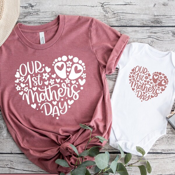 Our 1st Mother's Day Shirt, Our First Mother's Day Shirt, Mommy and Me Shirts, Mommy And Me Outfits, Matching Mom and Baby Shirt, Mom Shirt