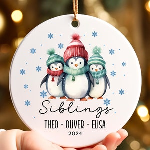 Custom Siblings Ornament, Sister Ornament, Sister Ornament Funny, Big Brother Christmas Ornament, Sibling First Christmas Ornament