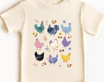 Camiseta para niños pequeños amantes de los pollos, camiseta divertida de pollo, camiseta de pollo de granja, camiseta de pollo para niños, camiseta de pollo linda, camiseta de granjero de pollos, amantes de la granja