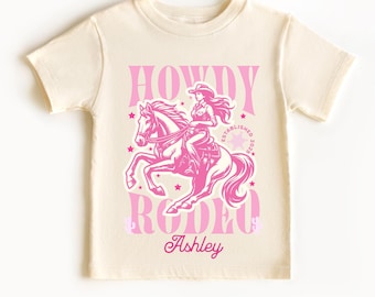 Cowgirl Kleinkind Shirt - rosa Pferd Kleinkind T-Shirt - Western Mädchen Outfit - Geburtstag Rodeo Tees