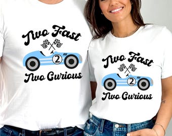 Custom Two Fast Two Curious Shirt- Pit Crew Birthday Tee - 2nd Birthday Outfit - 2 Fast 2 Curious T-shirt - To Fast Race Car Shirts