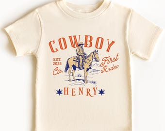 Personalized Cowboy Shirt, Cowboy Toddler T-shirt, Western Horse Tee, Cowboy Birthday Shirts, Boy Rodeo Birthday Tees, Ranch Toddler Shirt