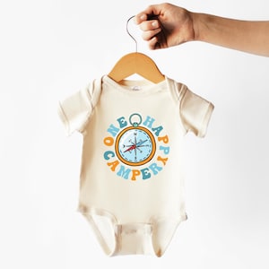 One Happy Camper Shirt, Camping First Birthday Shirt, One Happy Camper Matching Family Shirt, One Happy Camper Baby Bodysuit, Compass Shirt