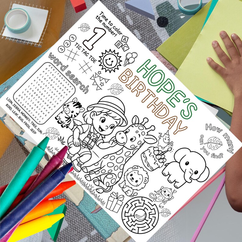 Safari Coloring Page, Jungle Coloring, Zoo Animal Page, Safari Birthday, Animal Activity, Safari Party Kids, Printable Safari, Jungle Animals, Kids Coloring, Safari Worksheet, Animal Coloring, Zoo Birthday, Safari Printable