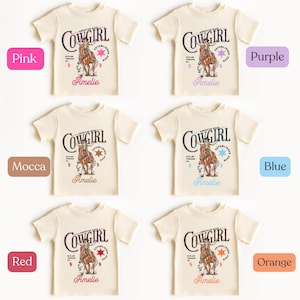 Personalized Pink Cowgirl Toddler Shirt, Cowgirl Shirt, Western Horse Tee, Cowgirl Birthday Tees, Girls Rodeo Birthday T-shirt image 6