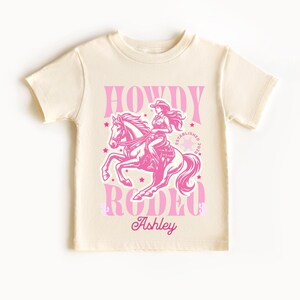 Personalized Pink Cowgirl Toddler Shirt, Cowgirl Shirt, Custom Name Western Horse Tee, Cowgirl Birthday Shirt, Girls Rodeo Birthday Shirt