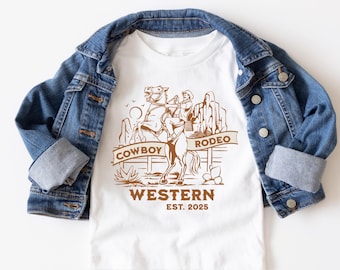 Personalized Cowboy Shirt, Cowboy Toddler T-shirt, Western Horse Tee, Cowboy Birthday Tees, Boy Rodeo Birthday Outfit