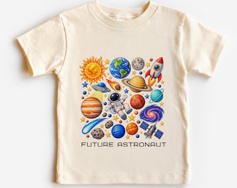 Camiseta espacial de futuro astronauta - Camiseta infantil de planetas - Body de astronauta - Regalo para amantes de los astronautas - Conjunto espacial para niños - Camiseta para amantes del espacio