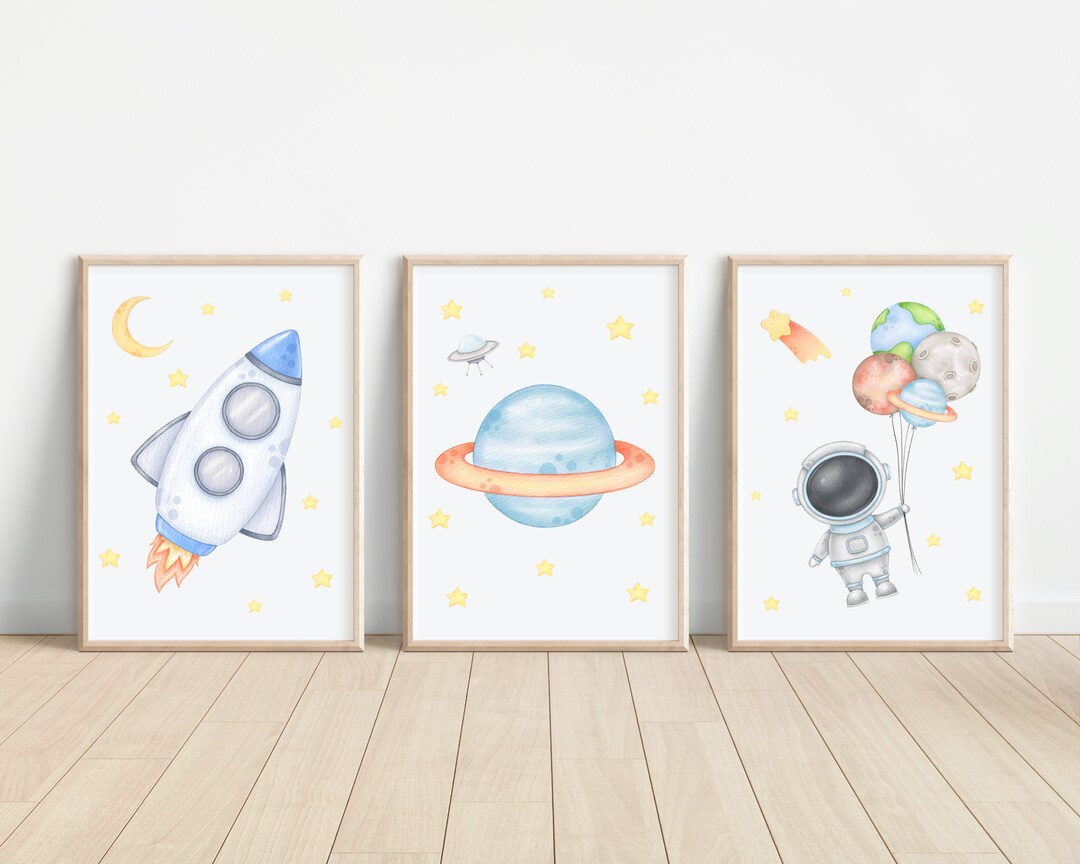 Set of Children's Space Wall Art Prints Children's Etsy