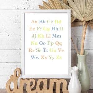 Multicolor ABC. Rainbow of colors. Educational illustration