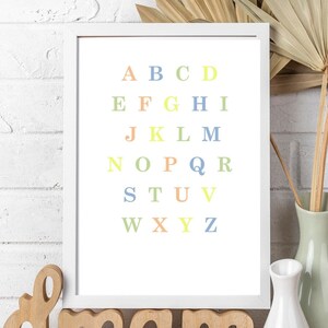 Multicolor ABC. Rainbow of colors. Educational illustration