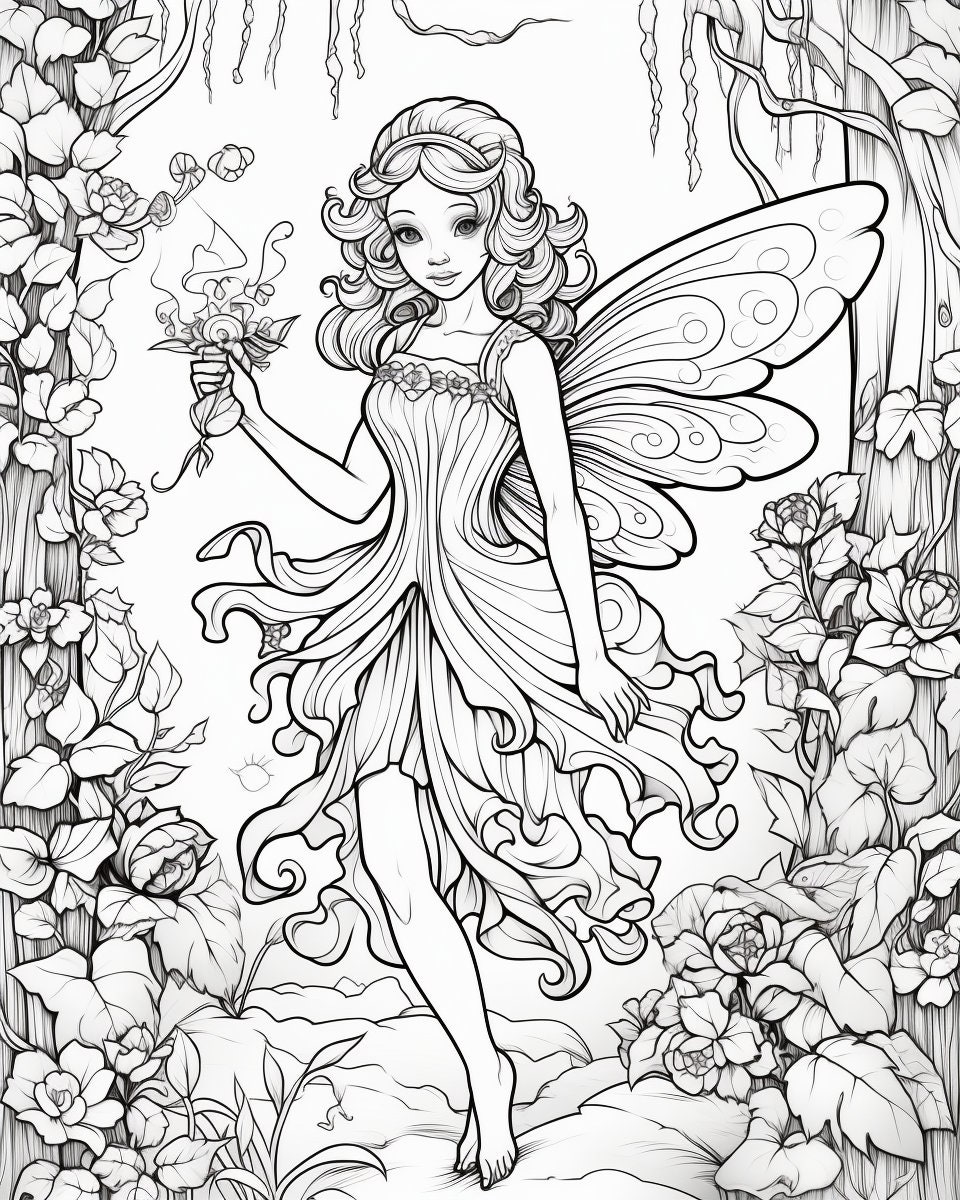 Winter Fairies Coloring Book for Adults: Enchanted Escapes