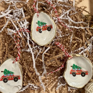 Variety of Christmas ornaments on shells! Beautiful and unique