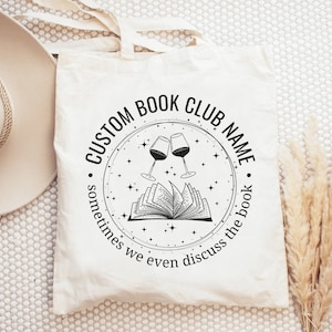 Custom name book club personalized tote bag