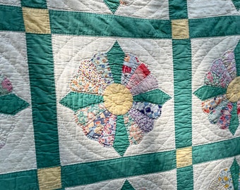 Vintage hand made bed quilt.