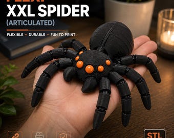 Articulated Spider STL File: Flexi XXL Fidget Toy (Print-in-Place)