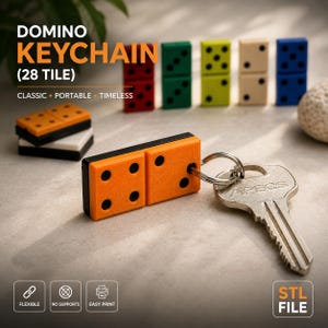 Domino Keychain 3D File: 28 Tile Mini Game (STL Download)