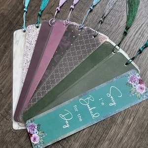 Sorry I&#39;m Booked for the Day Bookmark | Cute Bookish Reading Accessories | Gift for Bookworm | Booktrovert Bookmark | Laminated Bookmark