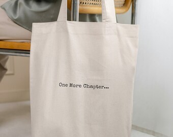 One More Kapitel Einkaufstasche aus Baumwolle, Buchclub Geschenke, Geschenk für sie, Buch-Liebhaber Geschenke, wiederverwendbare Einkaufstasche, Bibliothek Buch Tasche