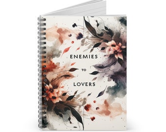 Cuaderno espiral de enemigos a amantes, diario de lectura romántico, regalo para ella, regalos para amantes de los libros, regalo para amantes de los libros, cuaderno para clubes de lectura